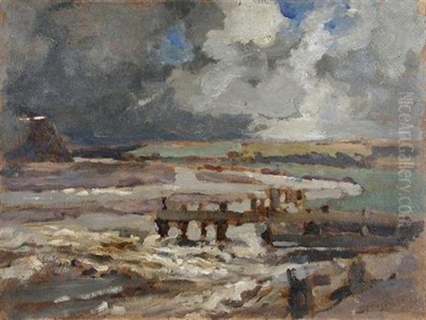 On The Calder, North Wales Oil Painting by Bertram Walter Priestman