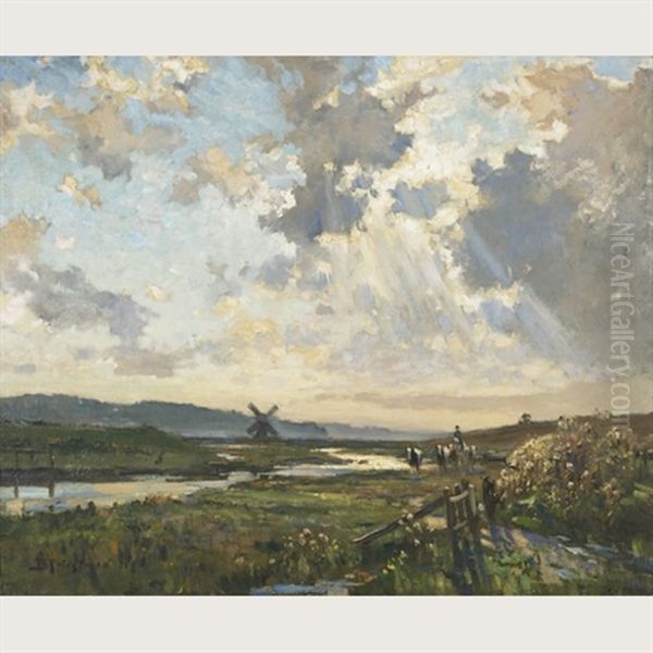 The Great Heath, Dorset Oil Painting by Bertram Walter Priestman