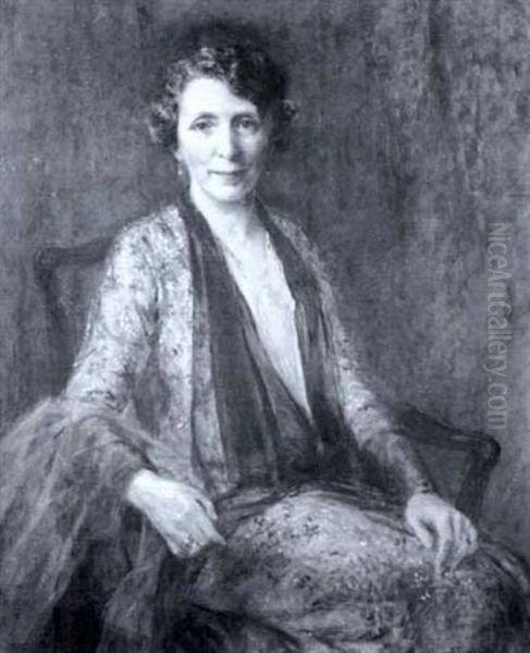 Portrait Of A Seated Lady Oil Painting by Bertram Walter Priestman