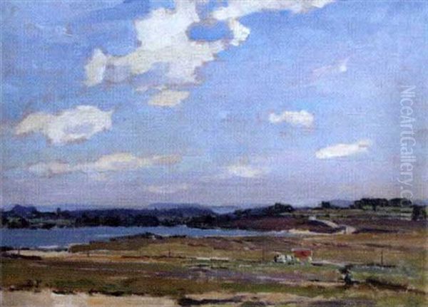 Linton Weir, Grassington Oil Painting by Bertram Walter Priestman