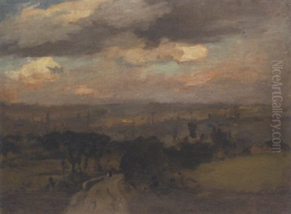 Bradford From Moorfield Oil Painting by Bertram Walter Priestman
