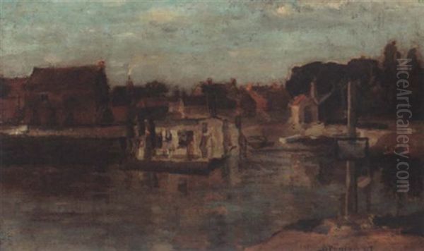 The Ferry Oil Painting by Bertram Walter Priestman