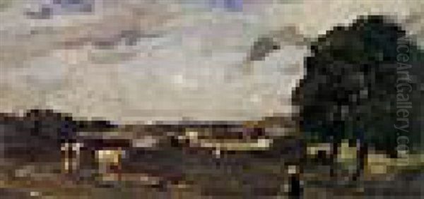 A Pastoral, Southern Scotland Oil Painting by Bertram Walter Priestman