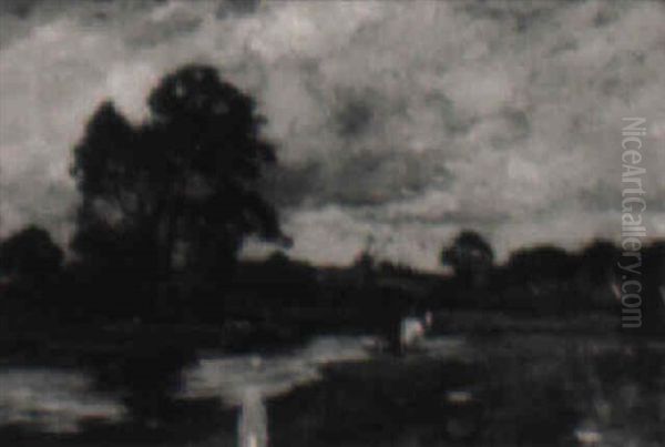 A Country Scene Oil Painting by Bertram Walter Priestman