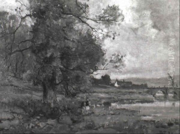 Autumn In Watton Oil Painting by Bertram Walter Priestman