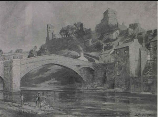 Barnard Castle Oil Painting by Bertram Walter Priestman