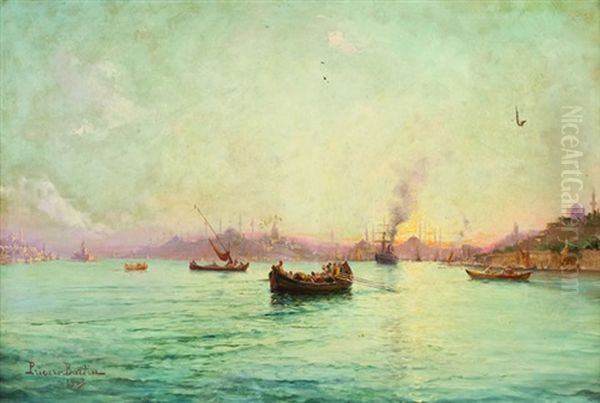 Istanbul Oil Painting by Francois Leon Prieur-Bardin