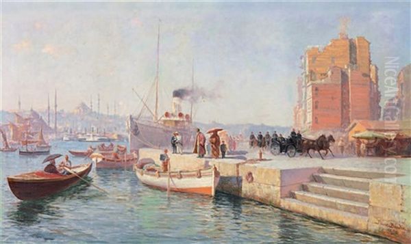 Halic'e Bakis Oil Painting by Francois Leon Prieur-Bardin
