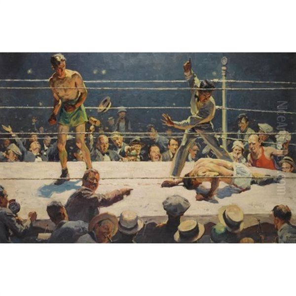 Prize Fight Oil Painting by William Meade Prince