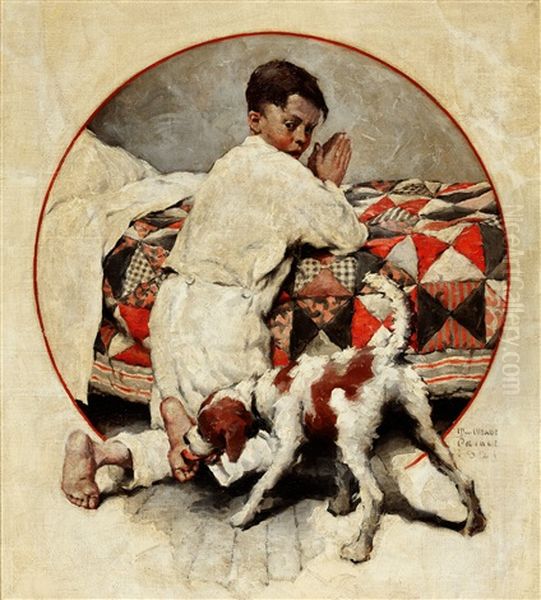 Bedtime Prayers Oil Painting by William Meade Prince