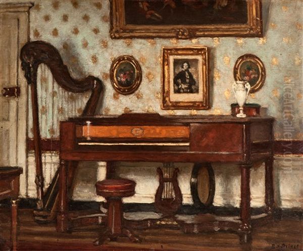 Le Clavecin Oil Painting by Rene Xavier Francois Prinet