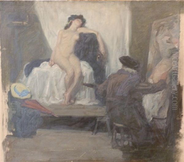 Nu A L'atelier Oil Painting by Rene Xavier Francois Prinet