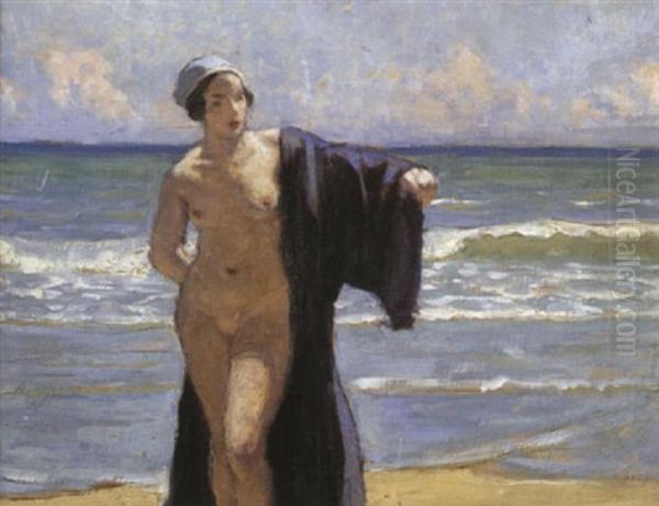 Etude Pour Baigneuse A Cabourg Oil Painting by Rene Xavier Francois Prinet