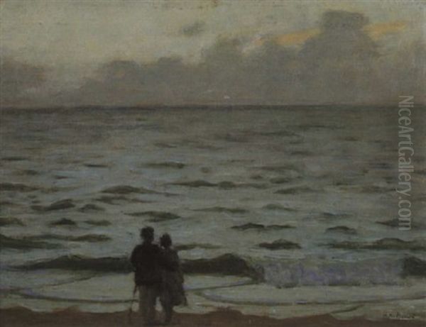 Couple Au Crepuscule Oil Painting by Rene Xavier Francois Prinet