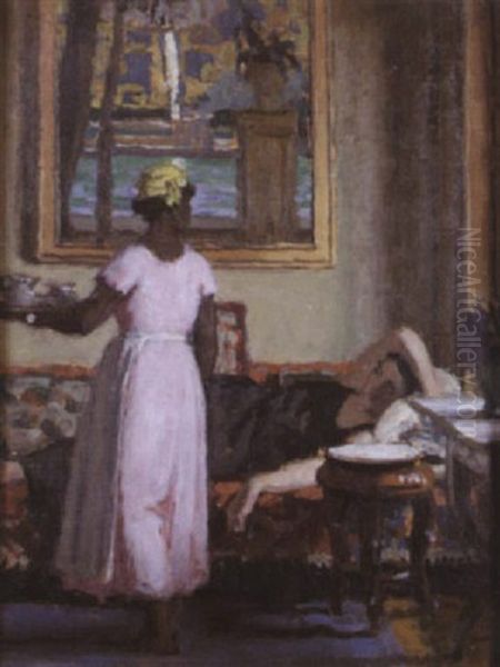 Blanche Et Noire Oil Painting by Rene Xavier Francois Prinet