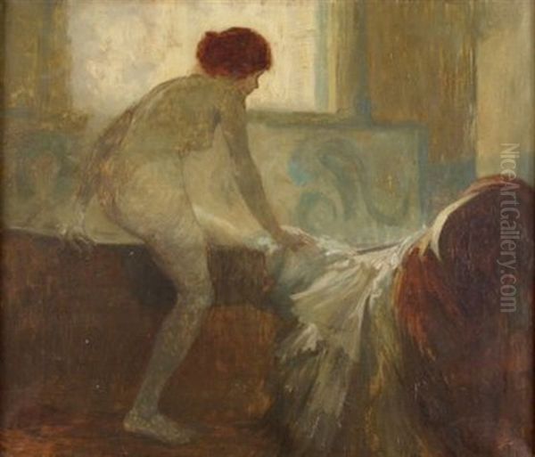 Femme Au Bain Oil Painting by Rene Xavier Francois Prinet