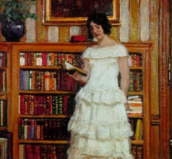 Esquisse Pour La Bibliotheque Oil Painting by Rene Xavier Francois Prinet