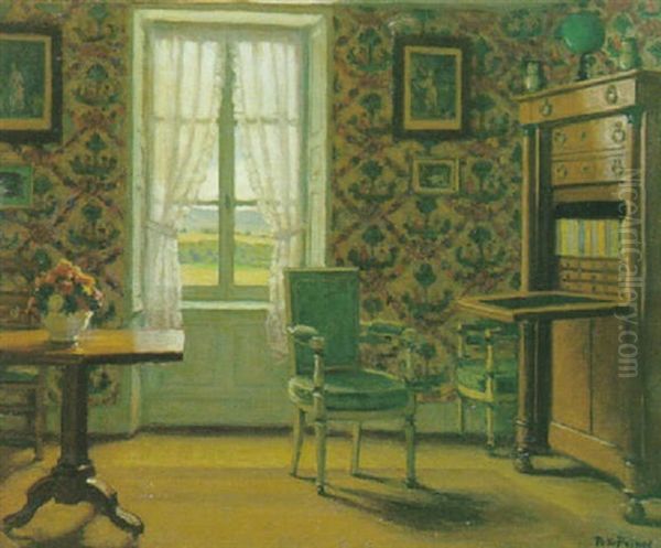 Un Coin De L'atelier (partie Salon) De Bourbonne Oil Painting by Rene Xavier Francois Prinet