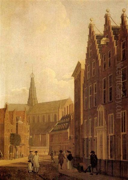 Haarlem, Saint Bavo's Church Oil Painting by Johannes Huibert Prins