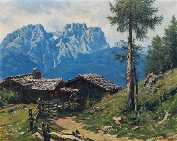 Blick Auf Die Lienzer Dolomiten Oil Painting by Karl Ludwig Prinz