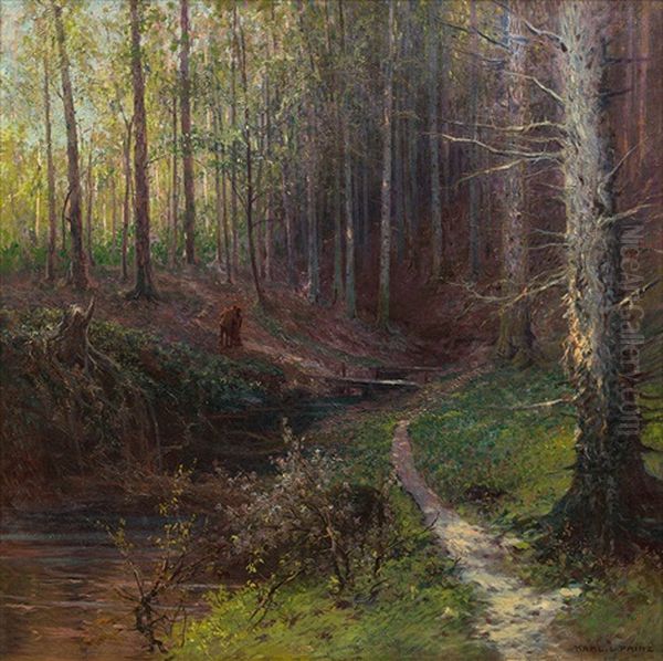 Scenery In The Vienna Woods Oil Painting by Karl Ludwig Prinz