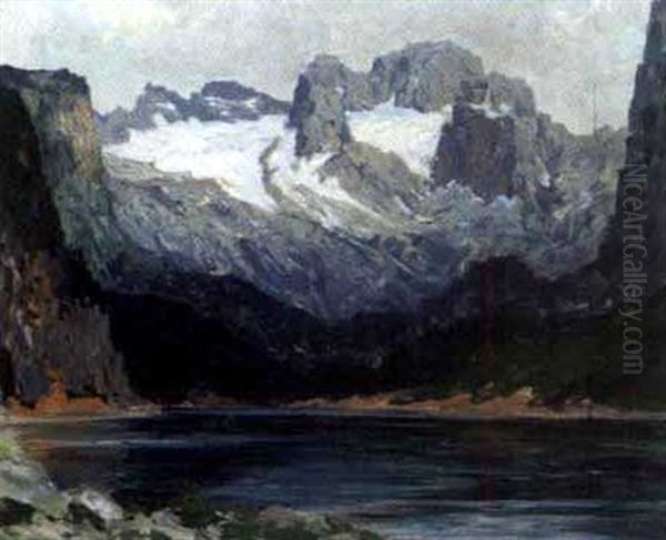 Dachstein Mit Gosausee Oil Painting by Karl Ludwig Prinz