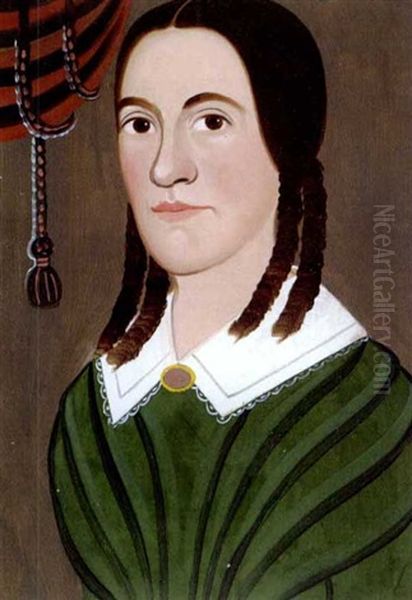 Portrait Of A Woman In A Green Dress Oil Painting by William Matthew Prior