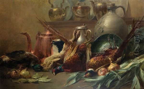 Trophee De Chasse Oil Painting by Henri Privat-Livemont