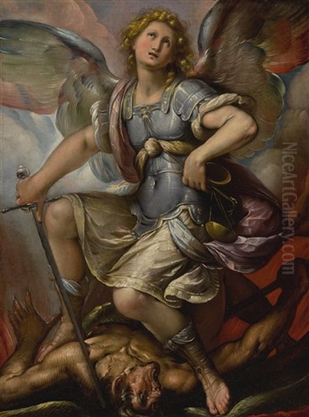 Saint Michael Archangel Oil Painting by Giulio Cesare Procaccini