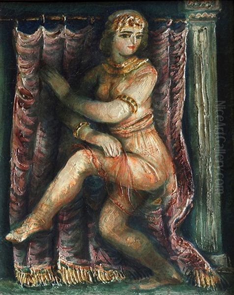 Figure Of Woman Oil Painting by Antonin Prochazka