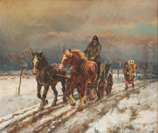 To Brandejs Oil Painting by Frantisek X. Prochazka