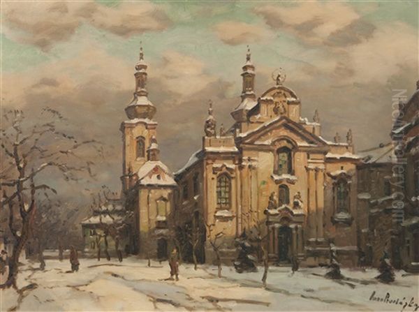 Strahovsky Klaster Oil Painting by Iaro Prochazka