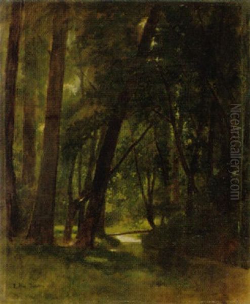 Waldlandschaft Mit Bach Oil Painting by Paul-Alexandre Protais