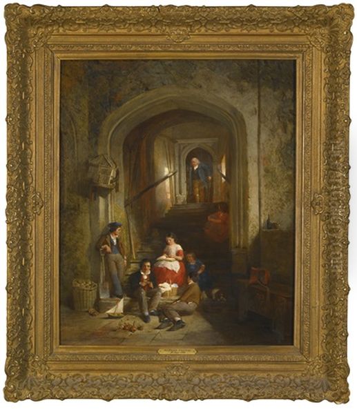 Playtime Oil Painting by Alfred Provis