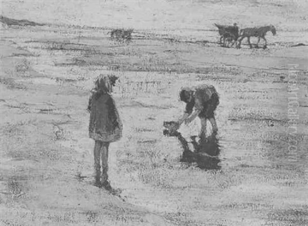 Muzikanten In Een Paardenslee Oil Painting by Gustav Prucha