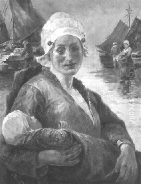 La Jeune Mere Oil Painting by Gustav Prucha