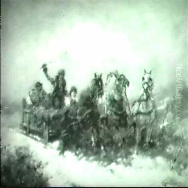 Wintertroika. Oil Painting by Gustav Prucha