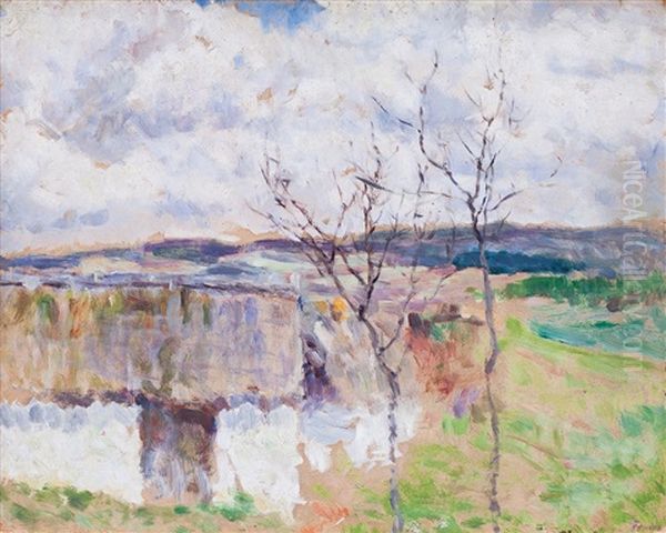 Jarni Krajina Oil Painting by Jindrich Prucha