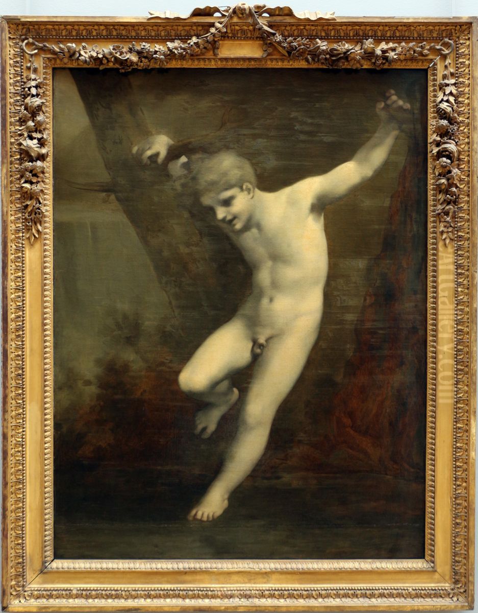 Young Zephyr Balancing Above Water Oil Painting by Pierre-Paul Prud'hon