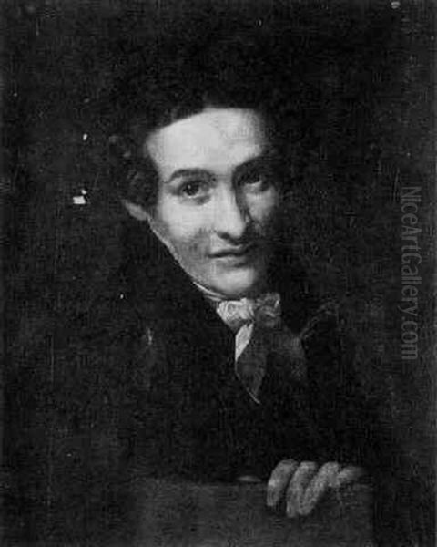 Portrait D'homme Assis, La Main Posee Sur Le Dossier De Sa Chaise Oil Painting by Pierre-Paul Prud'hon