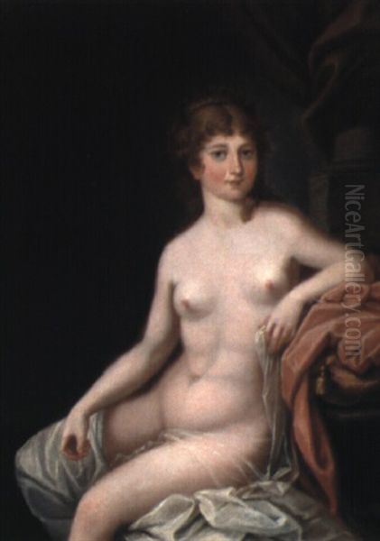 Akt Eines Rotblonden Madchens Neben Saule Oil Painting by Pierre-Paul Prud'hon