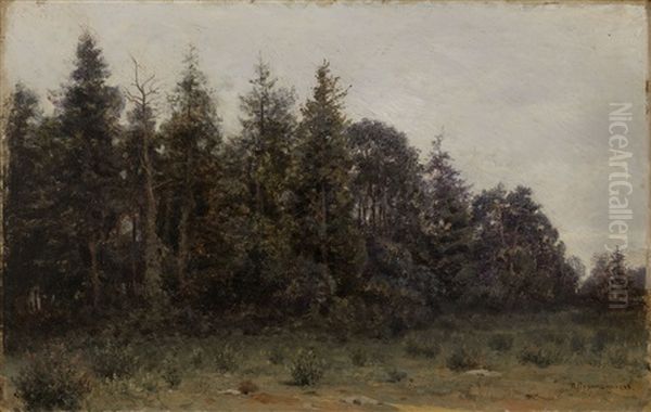 Forest Edge Oil Painting by Illarion Mikhailovich Pryanishnikov