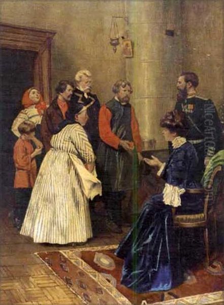 Paques Oil Painting by Illarion Mikhailovich Pryanishnikov