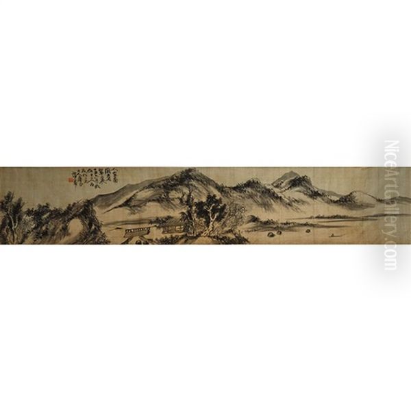 Scholar's Retreat Oil Painting by  Pu Hua