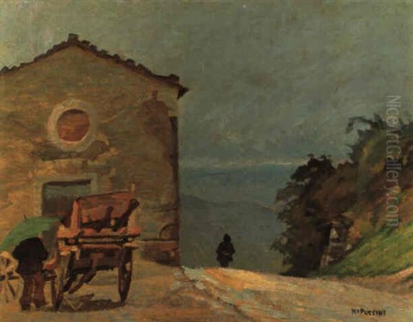 Effetto Di Pioggia Oil Painting by Mario Puccini