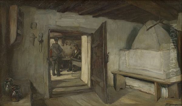 Bauernstube Oil Painting by Erwin Puchinger