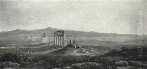 Udsigt Over Den Romerske Campagne Oil Painting by Bolette Puggaard