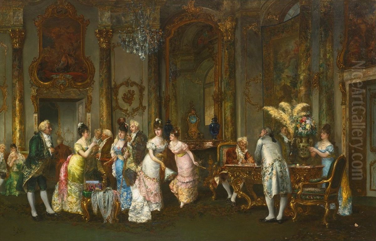 A New Adornment Oil Painting by Clemente Pujol de Gustavino