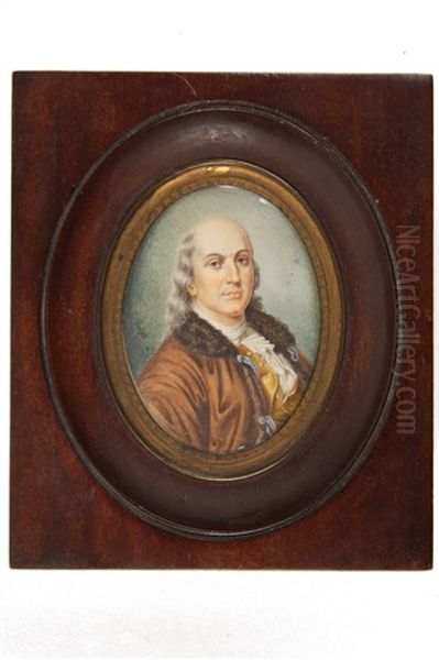 Portriat Of An Elderly Man Resembling Ben Franklin Oil Painting by Pujos, Andre