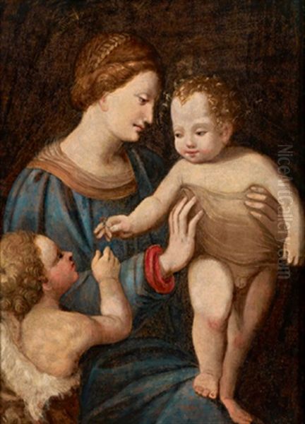 Madonna Con Bambino E San Giovanni Battista Oil Painting by Domenico Puligo